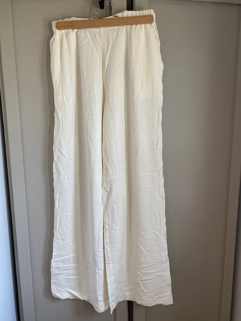 Women Off White Linen Pants Medium fit Small